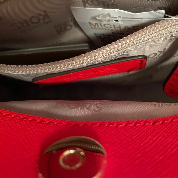 NWT Michael Kors red crossbody satchel purse - Picture 12 of 12